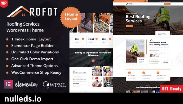 Rofot - Roofing Services WordPress