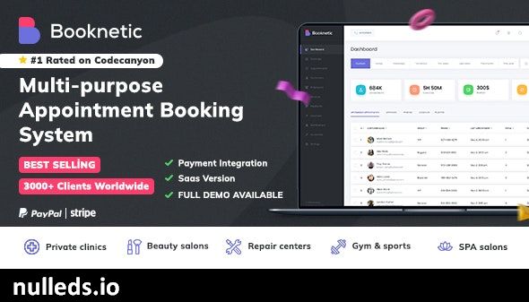 v3.8.15 Booknetic - WordPress Booking Plugin for Appointment Scheduling [SaaS]