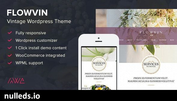 FlowVin - Vintage Flower Shop WordPress Theme