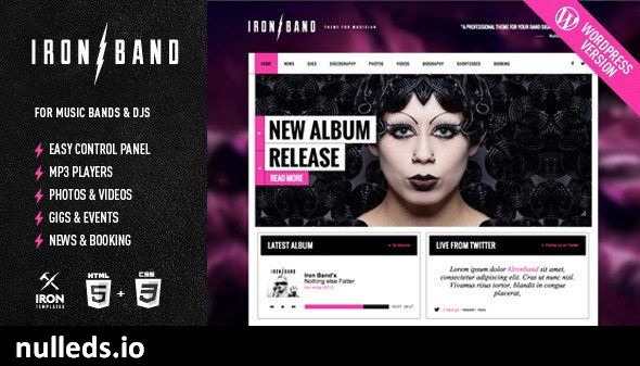 IronBand - Music Band & DJ WordPress Theme