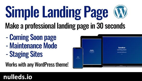 Simple Landing Page for WordPress