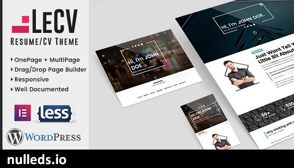 LeCV - Creative Responsive Resume / CV WordPress Theme