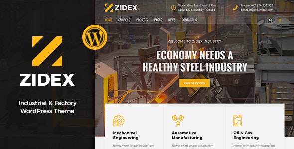 Zidex - Industrial & Factory WordPress Theme