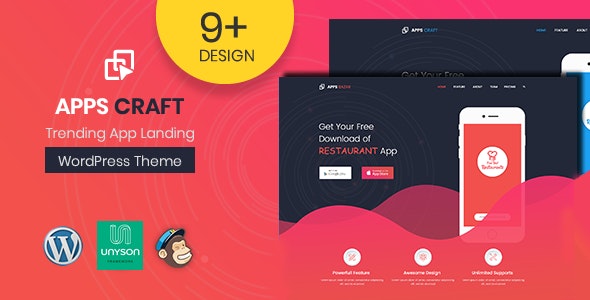 Apps Craft - App Landing Page WordPress Theme