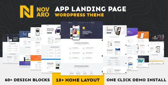 App Landing Page WordPress Theme - Novaro