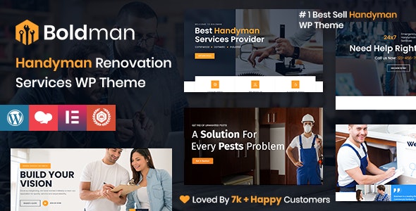 Boldman - Handyman Renovation Services WordPress Theme