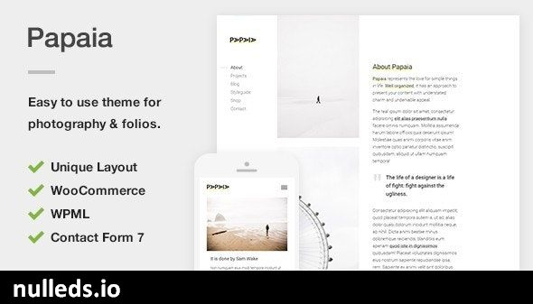 Papaia - Photography & Portfolio WordPress Theme