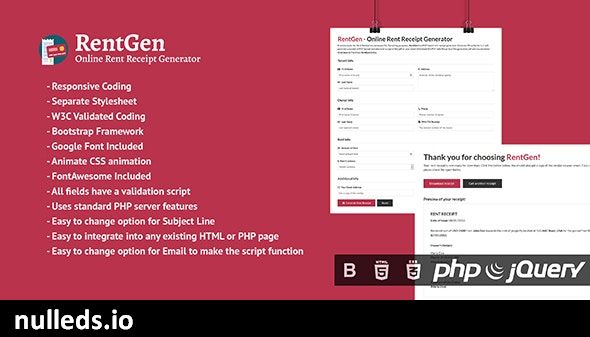 RentGen - Online Rent Receipt Generator