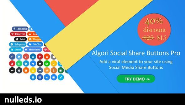 Algori Social Share Buttons Pro for WordPress Gutenberg