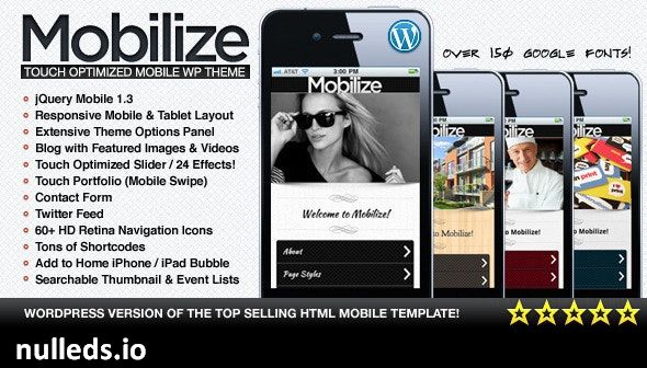 Mobilize - jQuery Mobile WordPress Theme