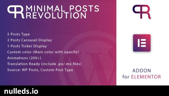 Minimal Posts Revolution For Elementor WordPress Plugin