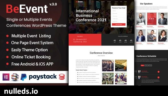 BeEvent - Single or Multi Events & Conferences WordPress Theme