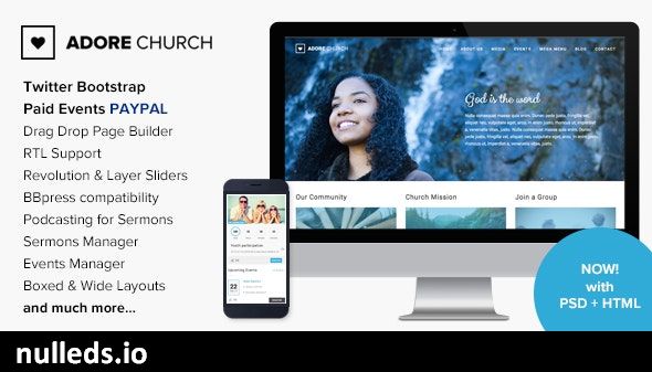 Adore Church - Responsive WordPress Theme