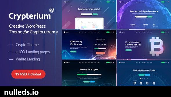 Crypterium - Cryptocurrency Bitcoin NFT WordPress Theme