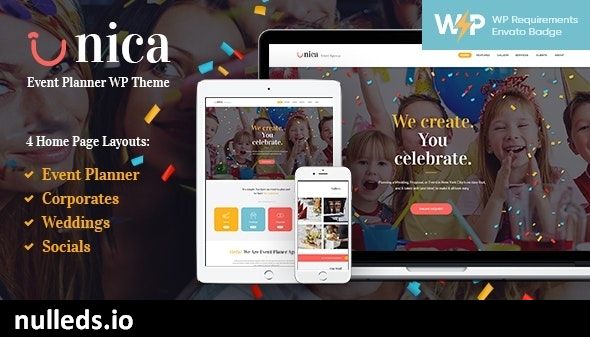 Unica - Event Planning Birthday & Wedding Agency WordPress Theme