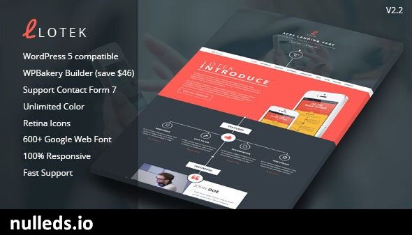 Lotek — Modern App Landing Page WordPress Theme