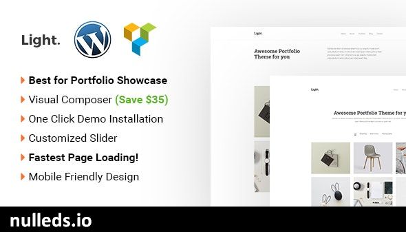 Light - Minimalist WordPress portfolio theme