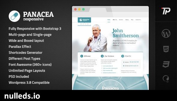 Panacea Medical Parallax Responsive WP Theme