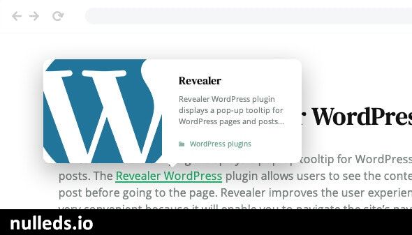 Revealer – Navigation popup for WordPress links