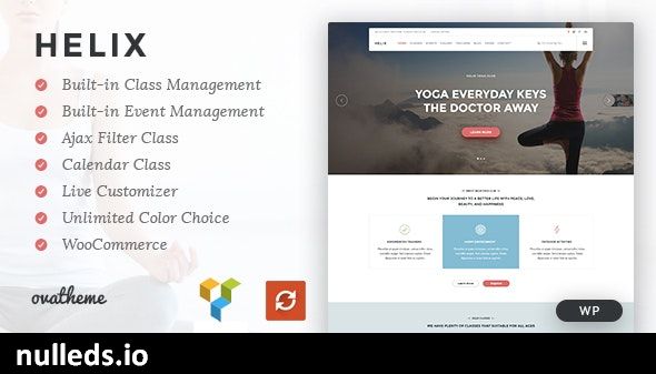 Helix - Yoga Club Calendar WordPress Theme