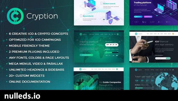 Cryption - ICO, Cryptocurrency & Blockchain WordPress Theme