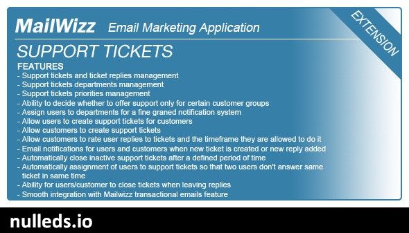 Support tickets system for MailWizz EMA