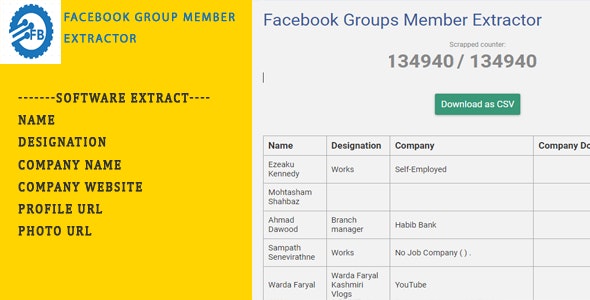 Facebook Group Member Extractor-Chrome Extension