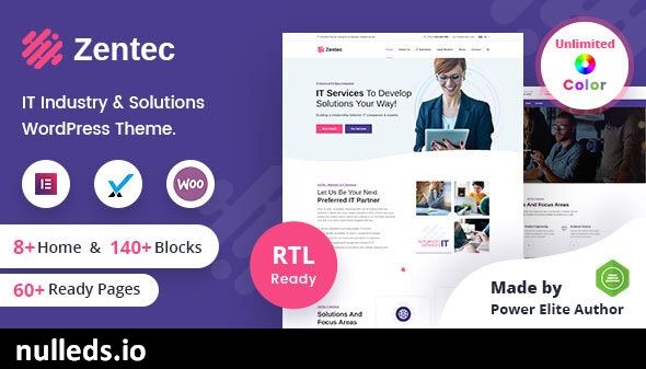 Zentec - IT Solutions Company WordPress Theme + RTL