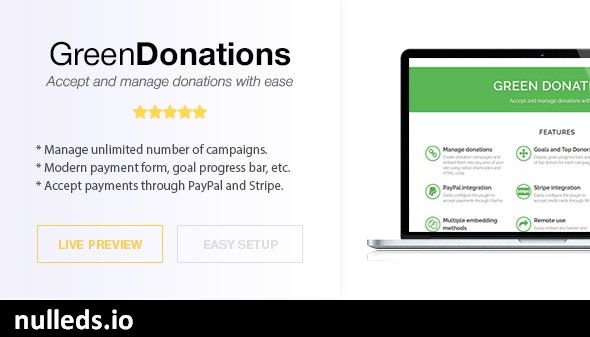 Green Donations - Standalone Script - Accept and Manage Donations