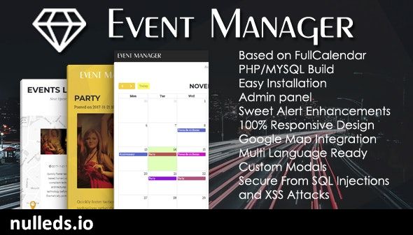 Event Manager PHP Script + Admin panel