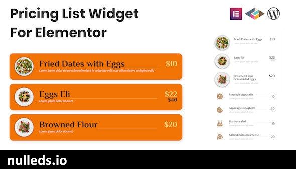 Pricing List Widget For Elementor