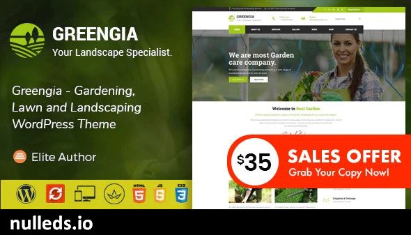 Greengia - Gardening, Lawn and Landscaping WordPress Theme