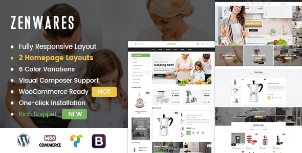 Zenwares - Kitchen Interior & Appliances WooCommerce WordPress Theme