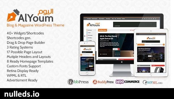 AlYoum | Retina Magazine and Blog WordPress Theme