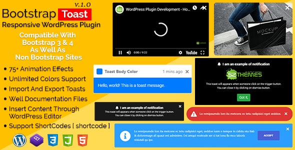 Bootstrap Toast - Responsive WordPress Plugin