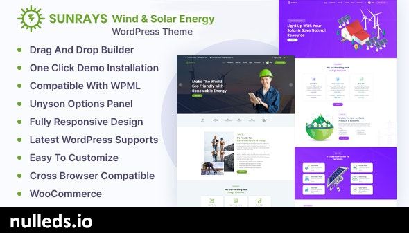 Sunrays - Wind & Solar Energy WordPress Theme