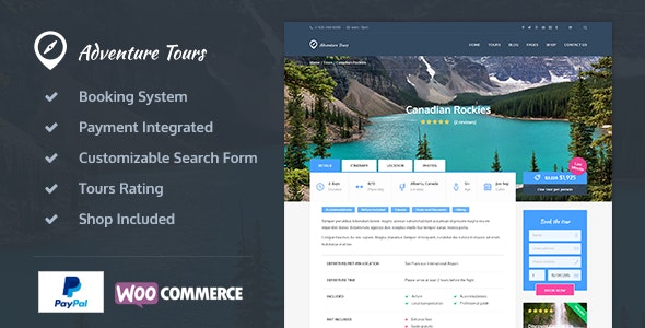 v5.0.2 Adventure Tours - WordPress Tour/Travel Theme