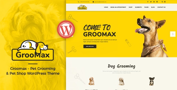 Groomax - Pet Grooming & Shop WordPress Theme