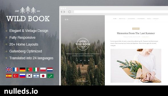 Wild Book - Vintage & Elegant WordPress Blog Theme