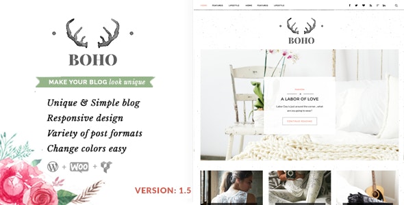 Bohopeople Personal WordPress Blog Theme