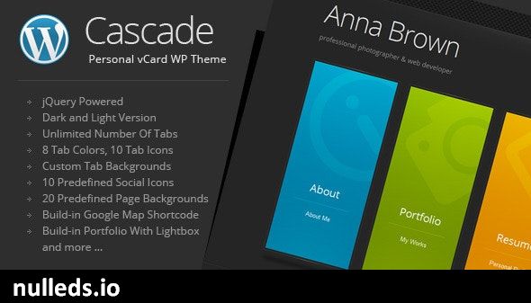 Cascade - Personal vCard WordPress Theme