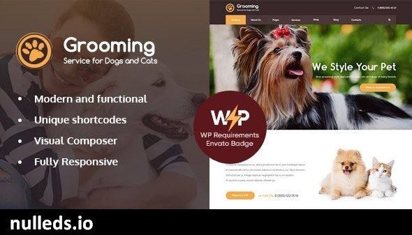 Grooming - Pet Shop & Veterinary Physician WordPress Theme