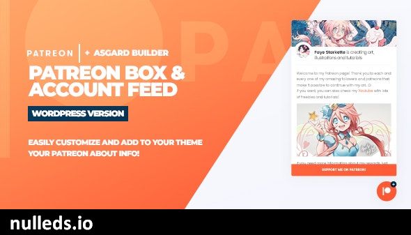 Patreon Box and About Feed WordPress Plugin