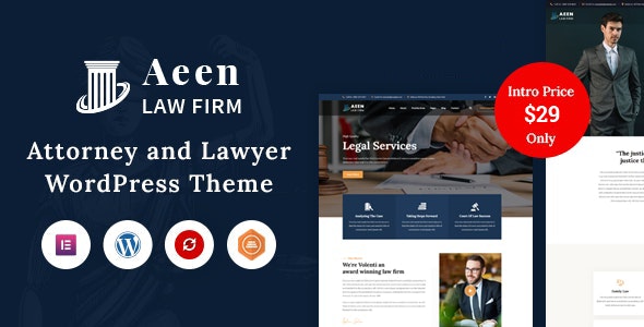 Aeen - Attorney and Lawyer WordPress Theme