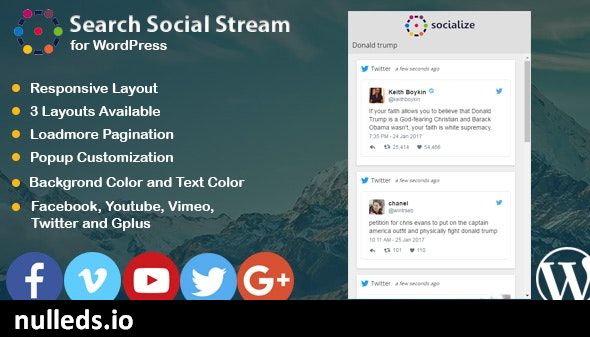 Search Social Stream for WordPress