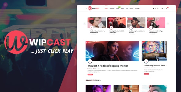 WipCast - A Podcast / Blogging WordPress Theme