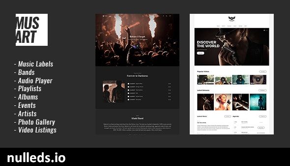 Musart - Music Label and Artists WordPress Theme