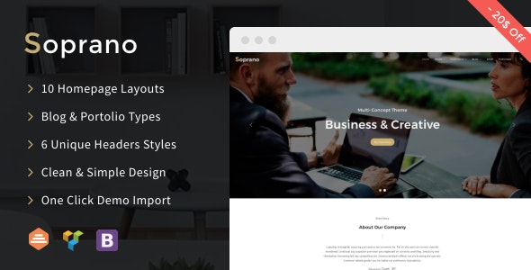 Soprano - Clean Multi-Concept WordPress Theme