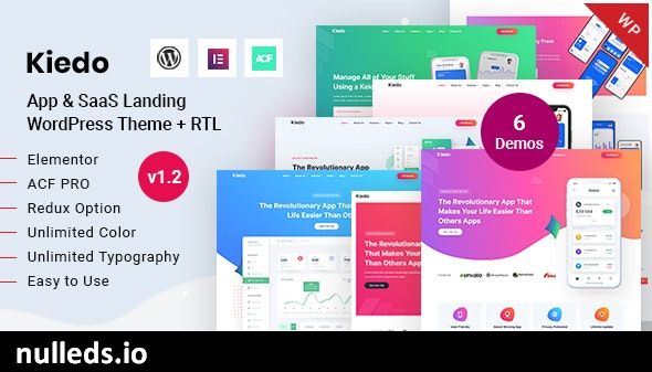 Kiedo - App & SaaS Landing WordPress Theme