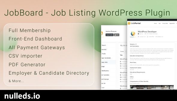 JobBoard Job Listing WordPress Plugin